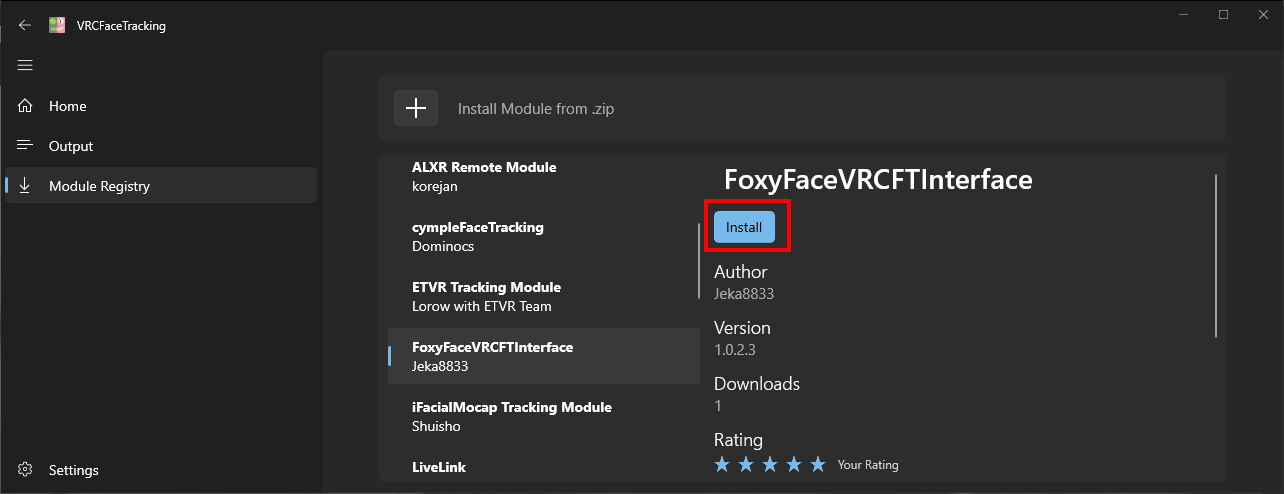 ModuleRegistryInstall